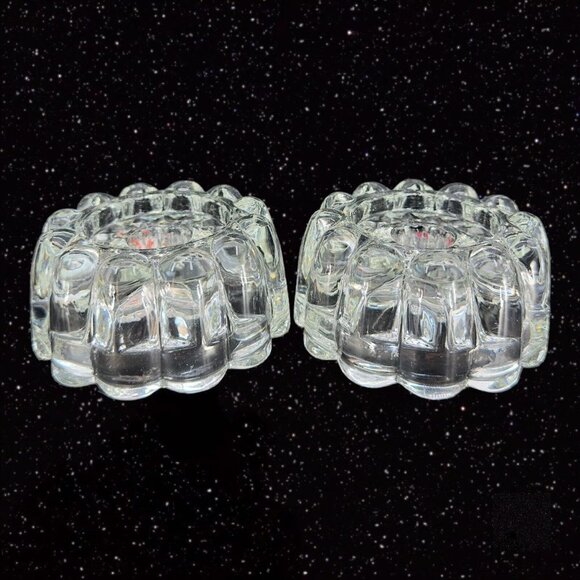 Princess House Reversible Crystal Bubble Candleholder Clear Candle Stick Holder - Picture 1 of 10